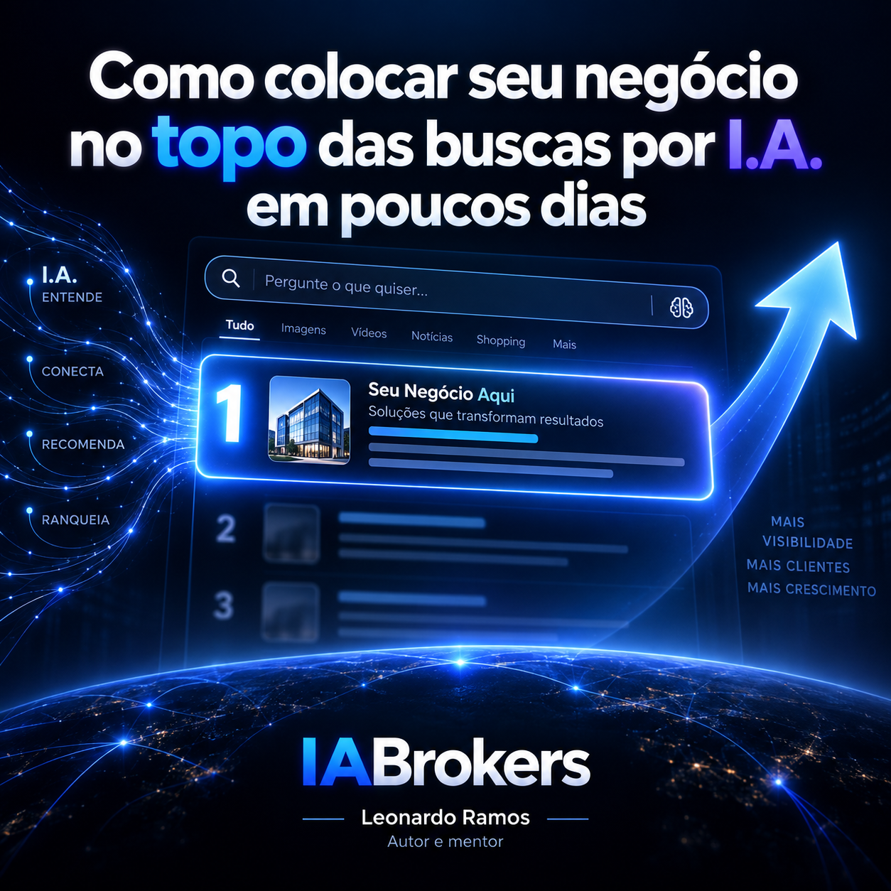 Capa do e-book Como colocar seu negócio no topo das buscas por IA