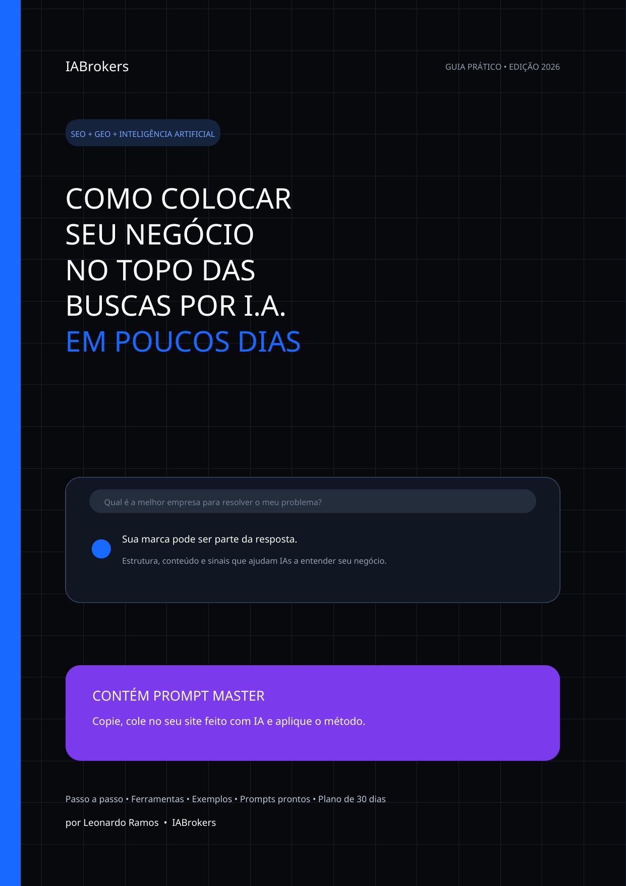 Capa do e-book Como colocar seu negócio no topo das buscas por I.A.